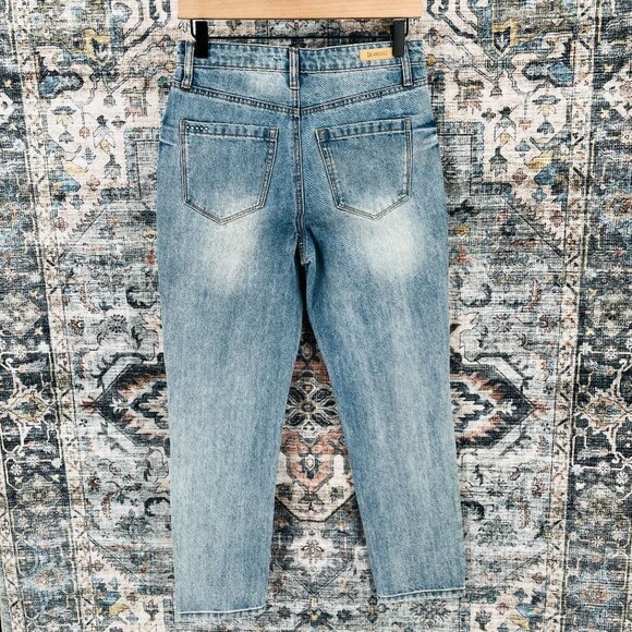 Blank NYC The Madison Crop Jeans SIze 26 Distressed  Light Wash High Rise - Picture 12 of 12